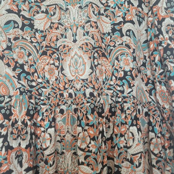 Tantrums Paisley Dress 100% rayon made in India Fall colors thanksgiving - Picture 8 of 8